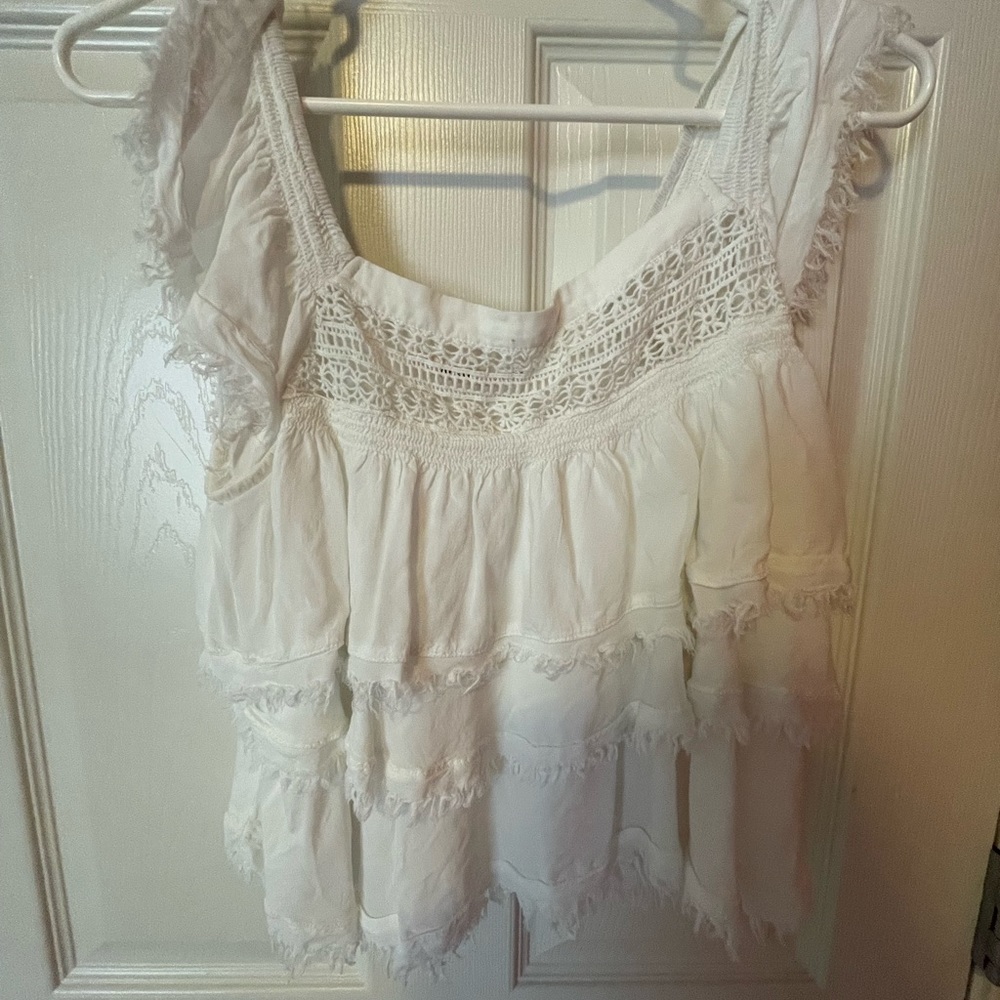 Feather white tank top
